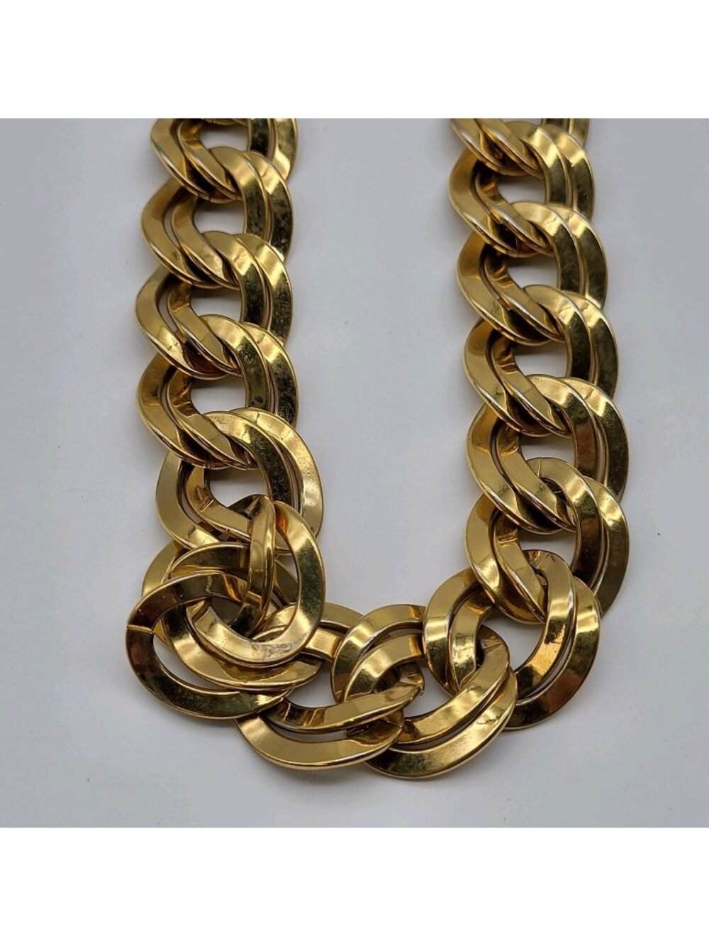 Chunky Vintage Statement Necklace Gold Plated Bling Sexy Heavy